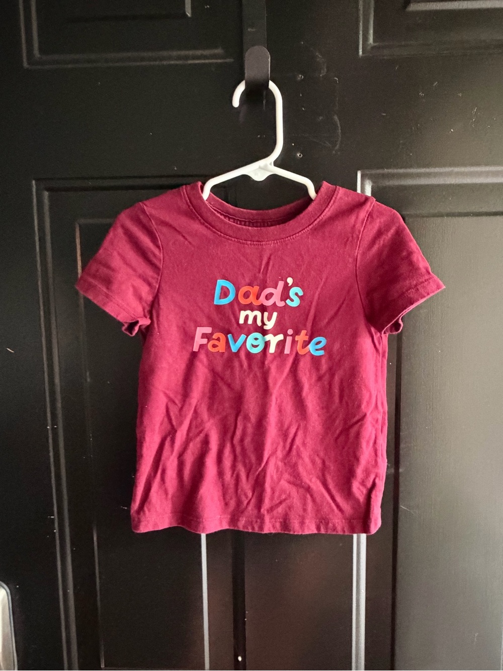 Cat & Jack Maroon Short Sleeve Tee with Colorful "Dad's my Favorite" Graphic